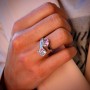 Стоманен Пръстен с Кристали Сваровски/Swarovski Bb0204